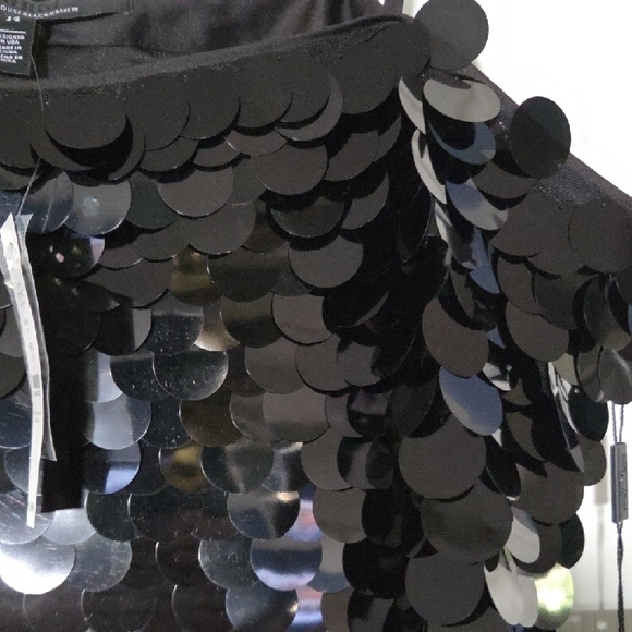 White House Black Market Black and Silver Sequin Mini Dress - Picture 4 of 7